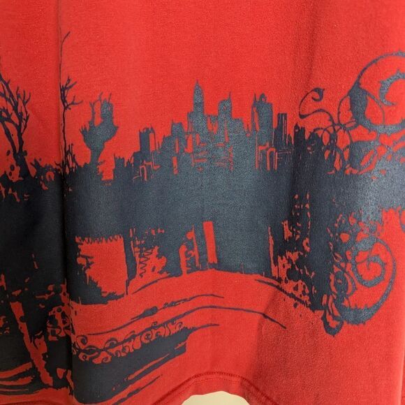 Vintage Johnny Blaze T-Shirt XL Red Black NYC Graphic Wrap Front to Back 90s Sty - Picture 12 of 12